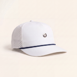 Roped Trucker: White with Navy